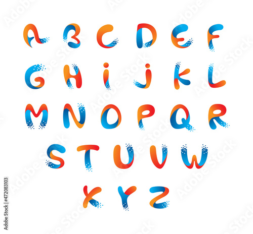 Digital modern pixel alphabet concept design