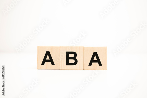 aba concept on wooden cubes. Business concept