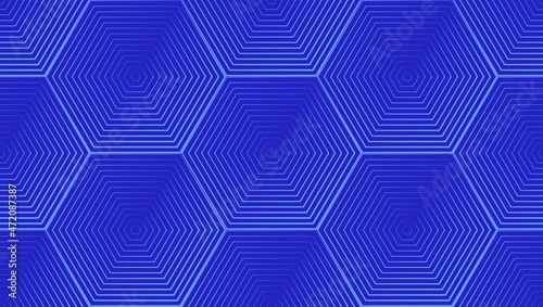 Blue Hexagon geometric background. Seamless pattern vector illustration