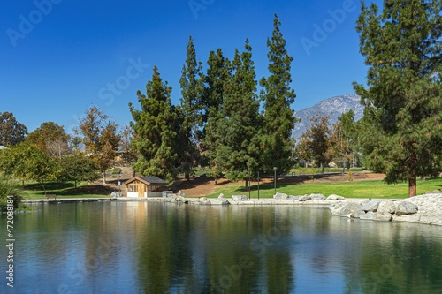 Pond at Red Hill city park in Rancho Cucamonga, California photo