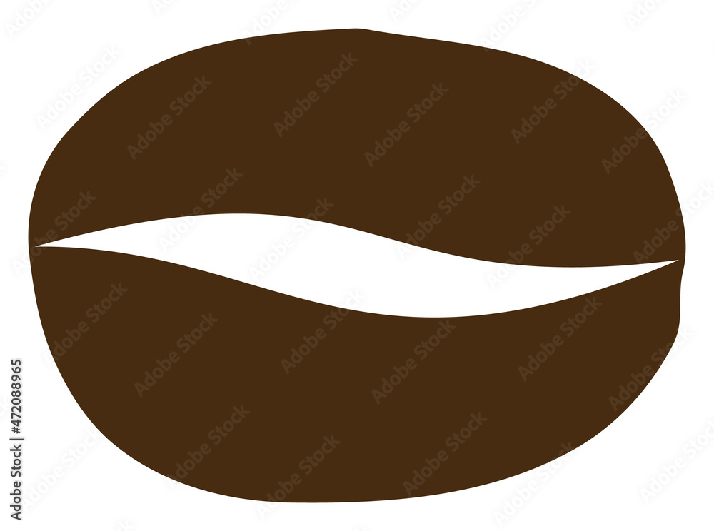 Coffee grain vector illustration on a white background. An isolated flat icon illustration of coffee grain. Coffee grain vector illustration on a white background. An isolated flat icon illustration of coffee grain.