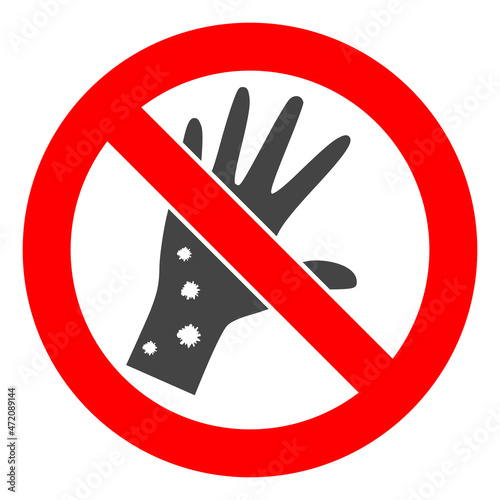 Stop allergy hand vector illustration on a white background. An isolated flat icon illustration of stop allergy hand.