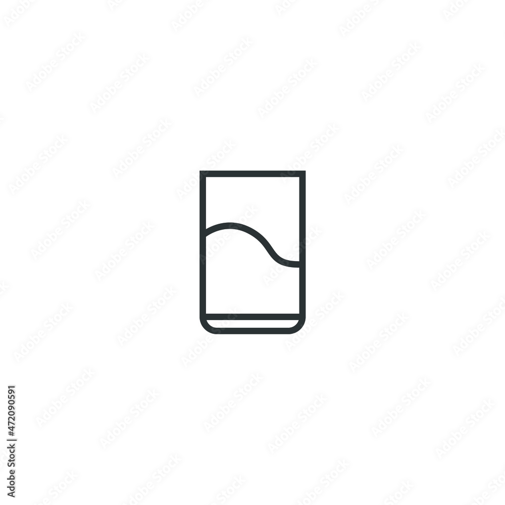 Vector sign of the glass symbol is isolated on a white background. glass icon color editable. Vector sign of the glass symbol is isolated on a white background. glass icon color editable.