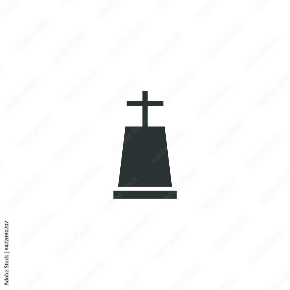 Vector sign of the gravestone symbol is isolated on a white background. gravestone icon color editable. Vector sign of the gravestone symbol is isolated on a white background. gravestone icon color editable.