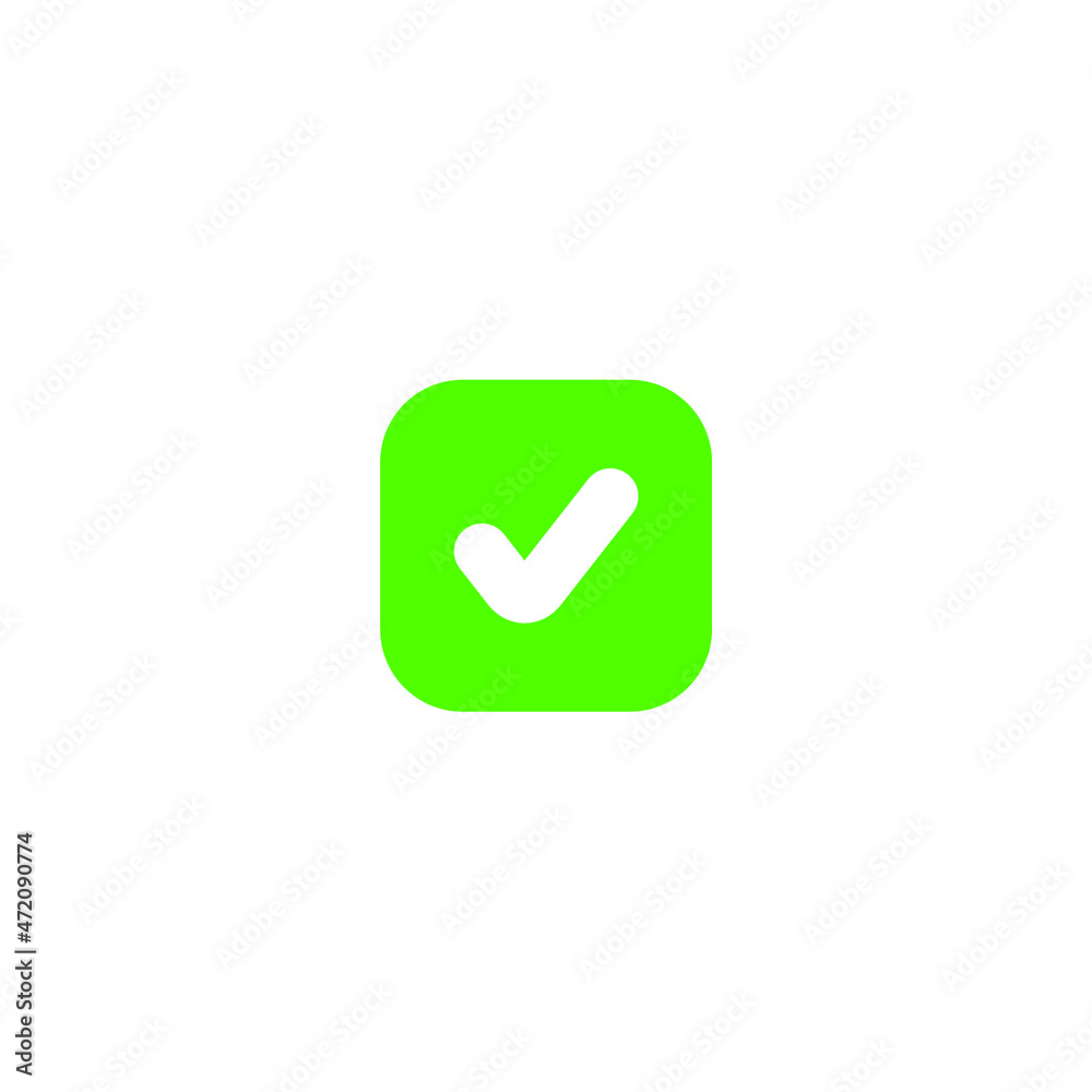 Vector sign of the Green check symbol is isolated on a white background. Green check icon color editable. Vector sign of the Green check symbol is isolated on a white background. Green check icon color editable.