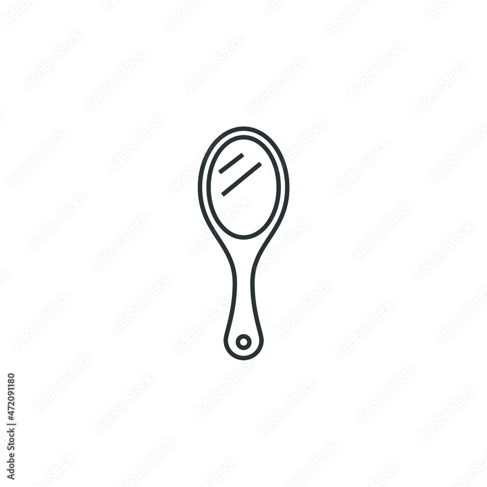 Vector sign of the mirror symbol is isolated on a white background. mirror icon color editable.