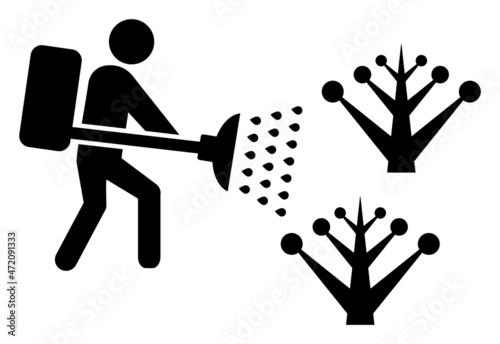 Herbicide farming vector illustration on a white background. An isolated flat icon illustration of herbicide farming.