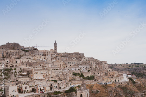 Italy, july 2017, view of the city of matera, known all over the world for the historic Sassi
