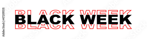 Black week promotion banner tag. Vector EPS 10.