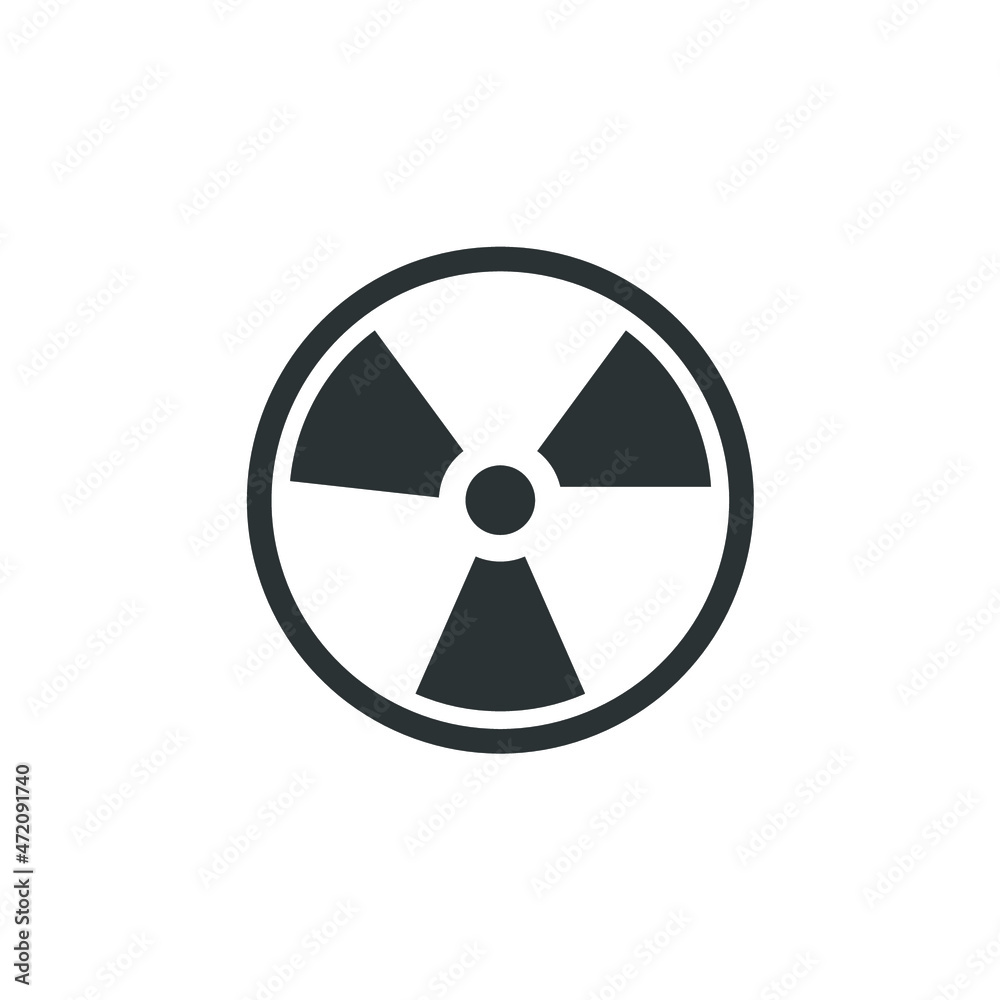 Vector sign of the Radiation symbol is isolated on a white background. Radiation icon color editable. Vector sign of the Radiation symbol is isolated on a white background. Radiation icon color editable.