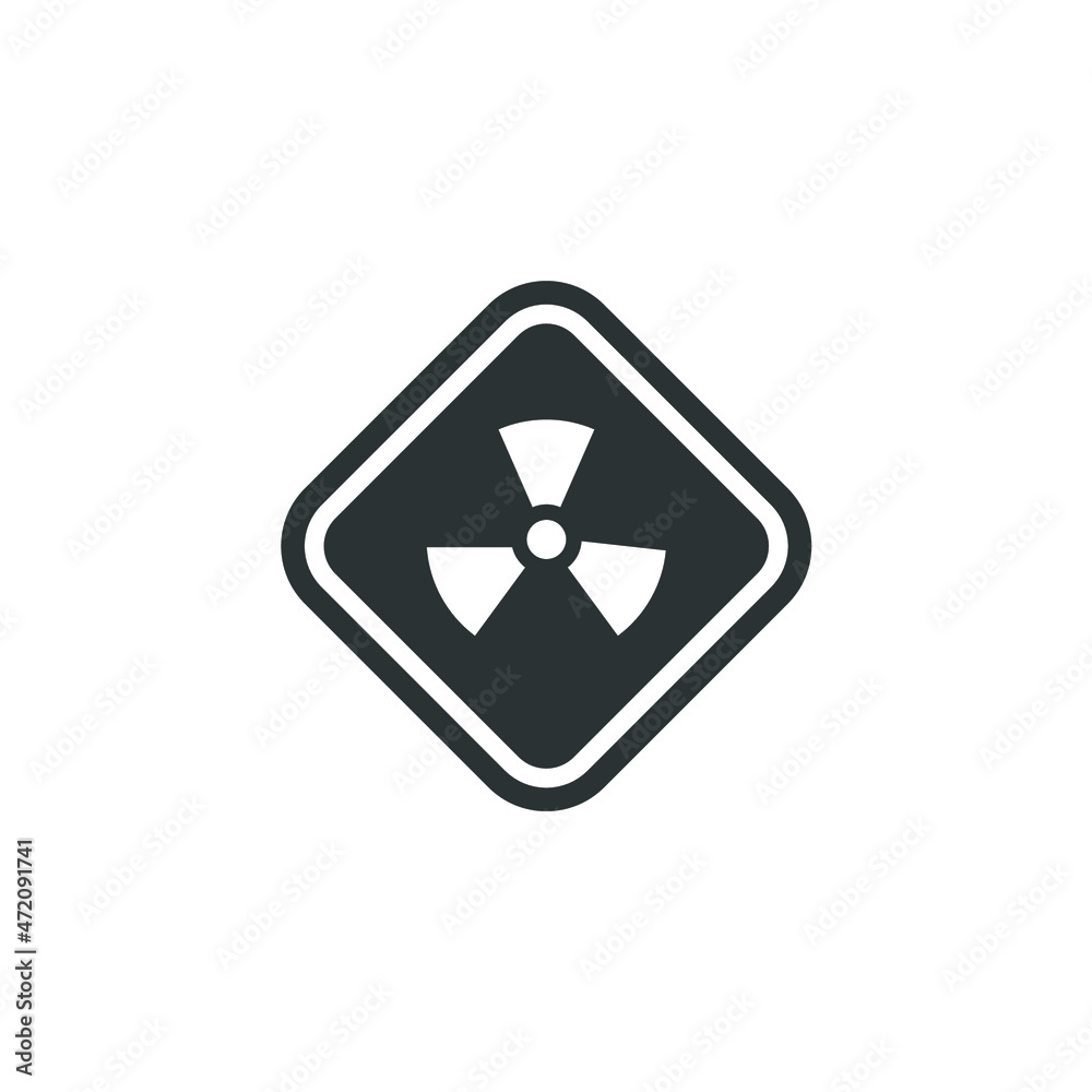 Vector sign of the Radiation symbol is isolated on a white background. Radiation icon color editable. Vector sign of the Radiation symbol is isolated on a white background. Radiation icon color editable.