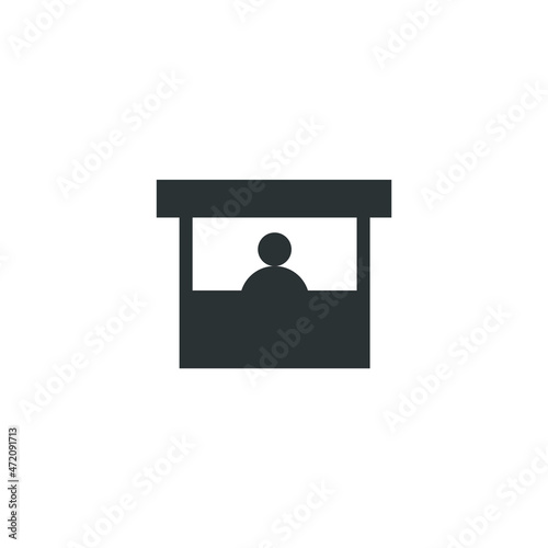 Vector sign of the promo stand symbol is isolated on a white background. promo stand icon color editable.