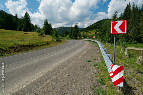 Road in beautiful Carpathian Mountains, Ukraine