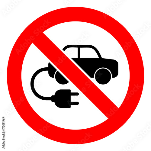 Stop electric car vector illustration on a white background. An isolated flat icon illustration of stop electric car.
