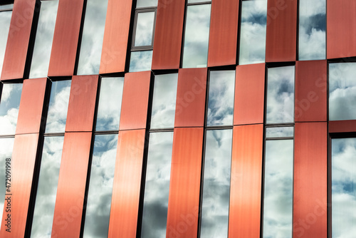 M?lndal, Sweden - October 17 2021: metal and glass facade of a hotel. photo