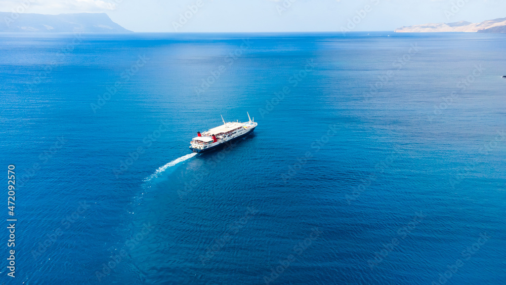 Beautiful cruise ship and blue sea, Greece