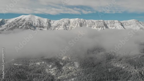 Bridger Mountain range in the winter photo