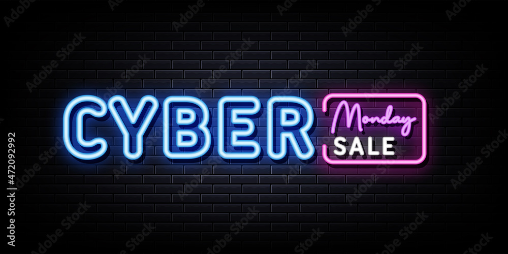cyber monday neon sign. neon style cyber monday neon sign. neon style