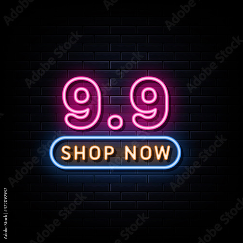 99 sale neon sign. neon style