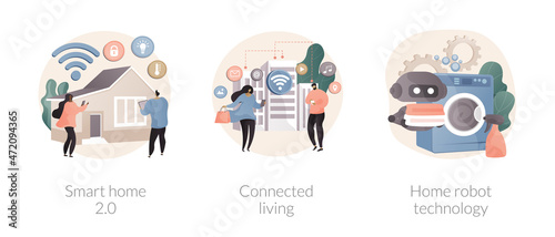 Smart living environment abstract concept vector illustrations.