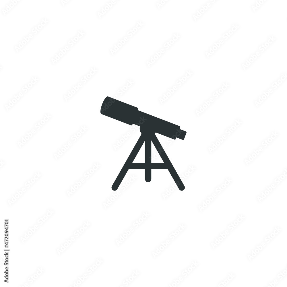 Vector sign of the telescope symbol is isolated on a white background. telescope icon color editable. Vector sign of the telescope symbol is isolated on a white background. telescope icon color editable.