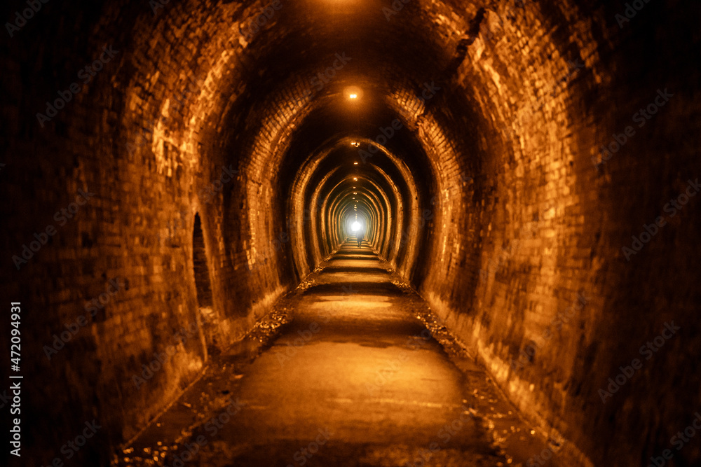 Fototapeta premium Old Mine Tunnel at Karangahake gorge in New Zealand