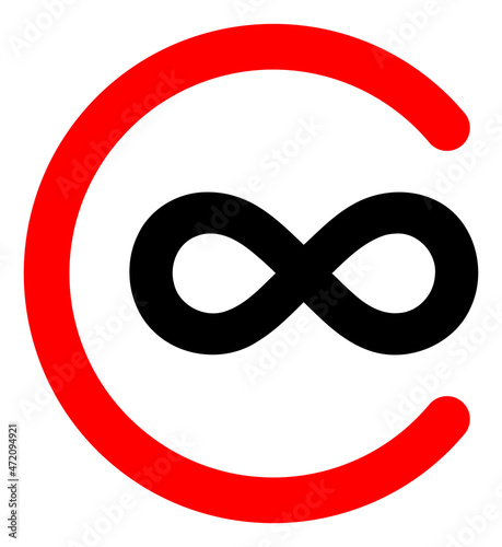 Infinity access vector icon on a white background. An isolated flat icon illustration of infinity access.