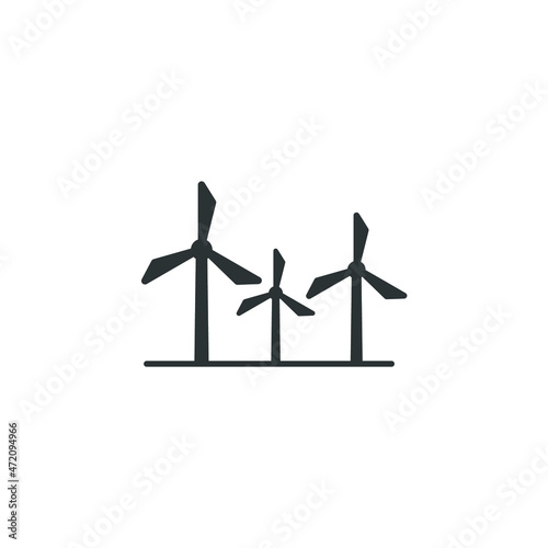 Vector sign of the wind turbine symbol is isolated on a white background. wind turbine icon color editable.
