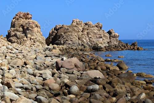 Italy, Sardinia Island: Foreshortening of Red Island ( Isola Rossa). © Raffaello Tiziano