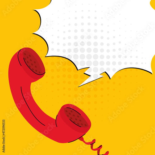 red telephone handset illustration