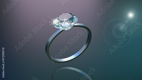 Diamond Ring 3D Modelling Wedding Ring illustration Engagement ring photo