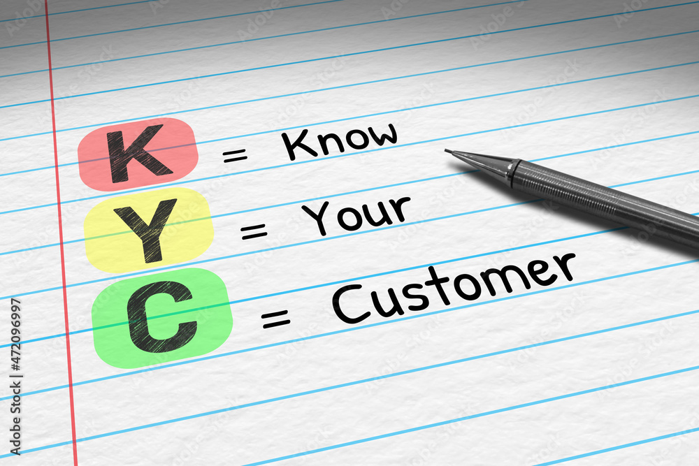 KYC - Know Your Customer. Business acronym on note pad. KYC - Know Your Customer. Business acronym on note pad.