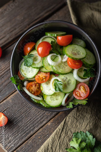 salad with tomatoes and cucumbers