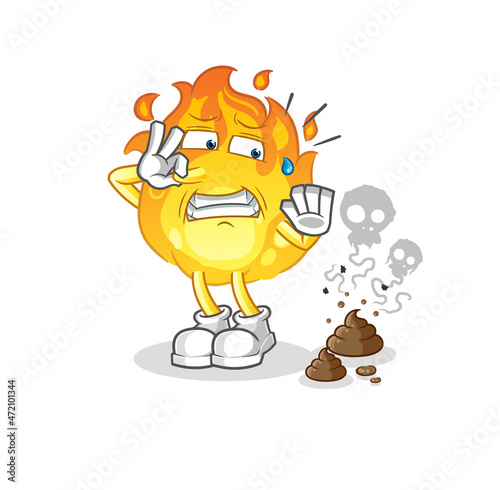 fire with stinky waste illustration. character vector