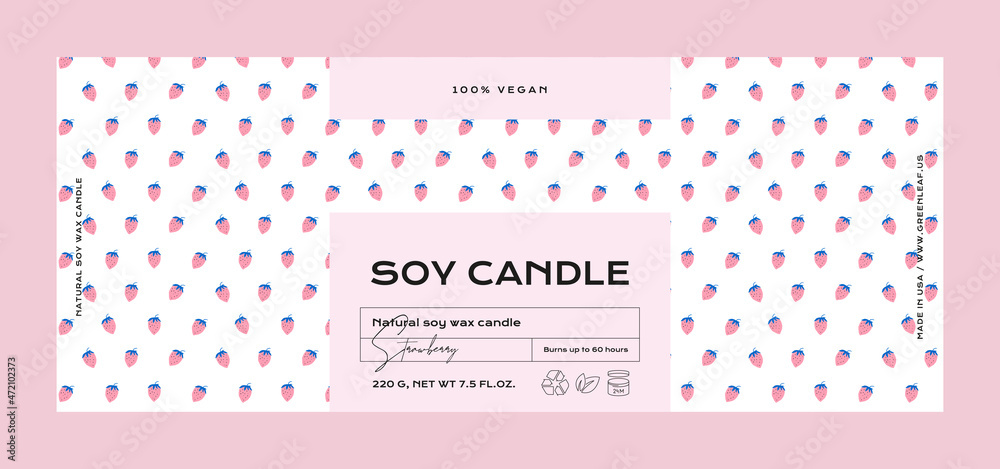Hand drawn abstract vector cosmetics label design template for soy candle
Hand drawn abstract vector cosmetics label design template for soy candle