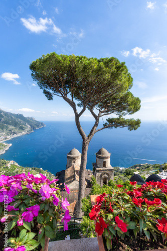 Garden view at the Villa Rufolo, Ravello, Capri, Italy photo