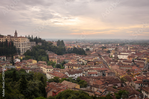 Panoramic view of the beautiful city of Verona at a cloudy sunrise, Veneto region, Italy © JMDuran Photography