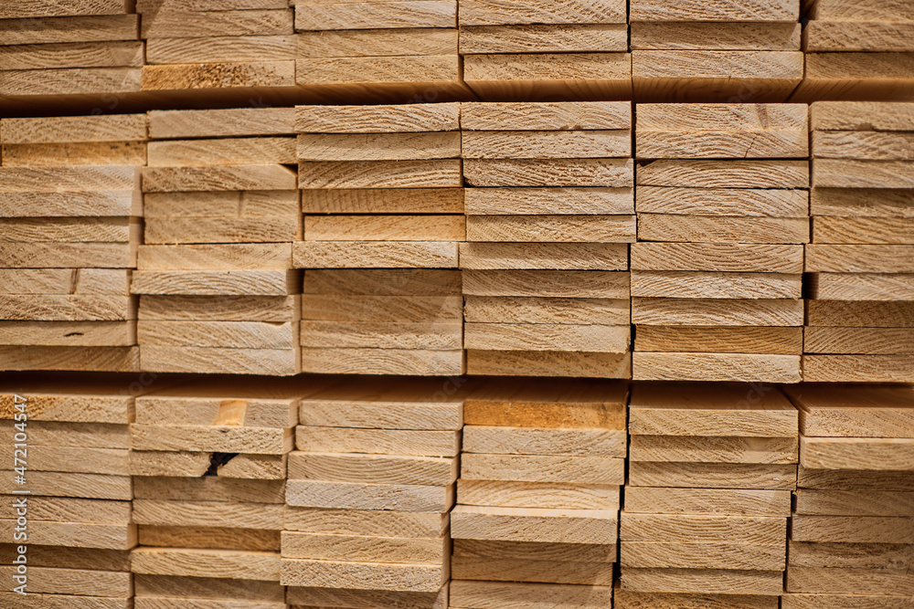 Lumber from boards in warehouse or in store for construction. Lumber from boards in warehouse or in store for construction.