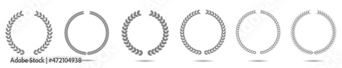 Grey laurel wreath label set