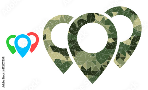 Photography Camouflage triangle collage map pointers icon