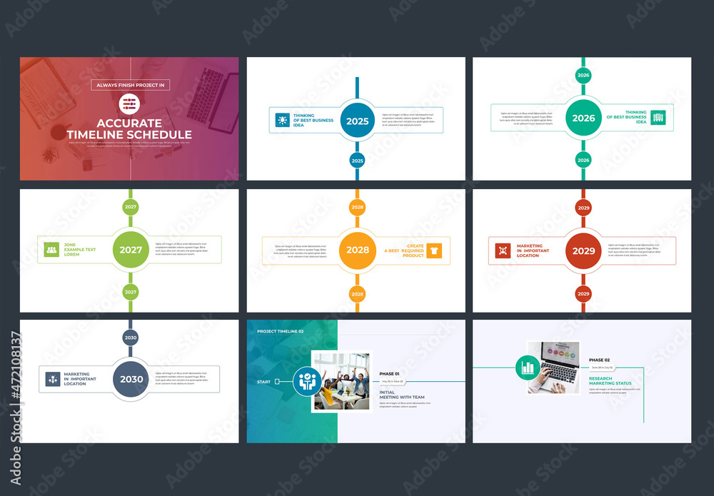 Timeline Presentation Layout Stock Template | Adobe Stock
