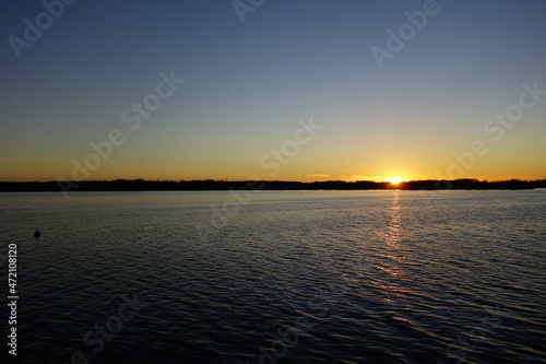 sunset over the river