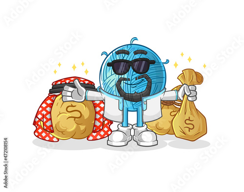yarn ball rich arabian mascot. cartoon vector