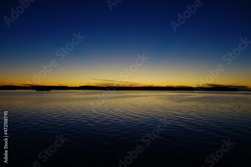 sunset over the lake