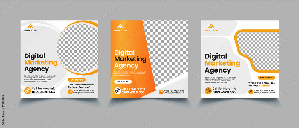 Digital business marketing banner for social media post template
