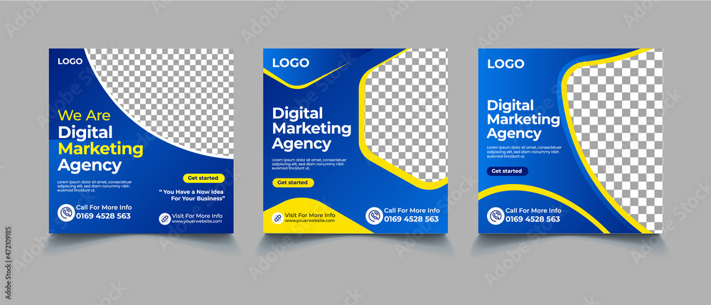 Digital business marketing social media post template