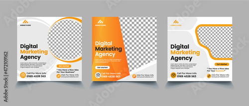 Digital business marketing banner for social media post template photo