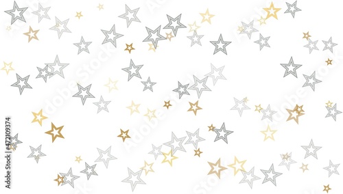 Gold stars seamless pattern, starry background, golden confetti holiday backdrop, cute childish wallpaper