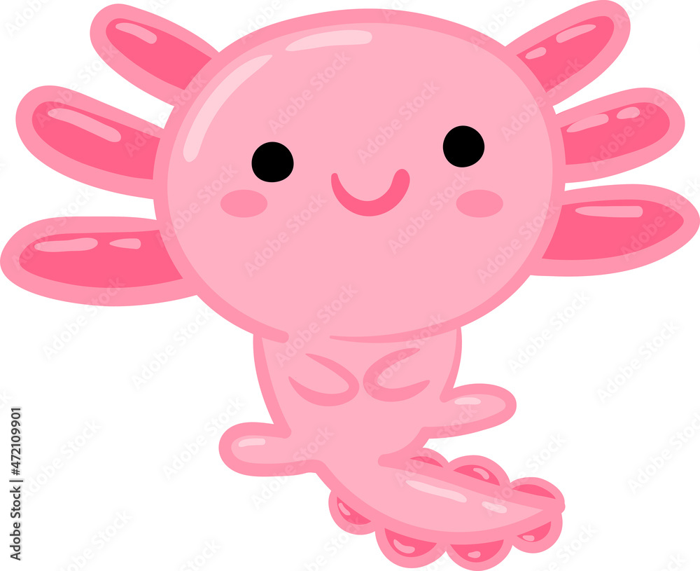 Axolotl icon. Hand drawn vector illustration.