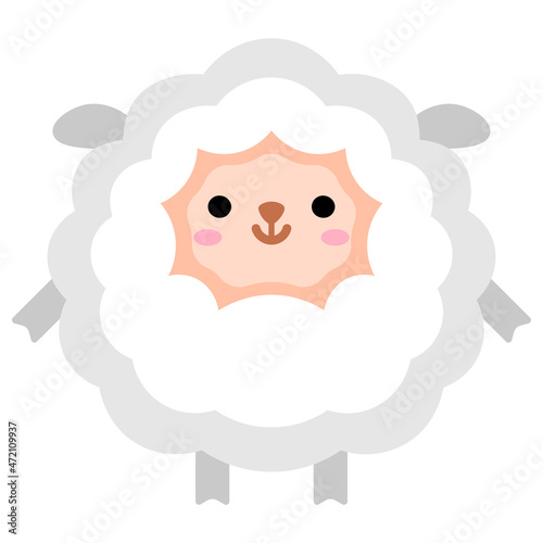 Sheep icon. Hand drawn vector illustration.